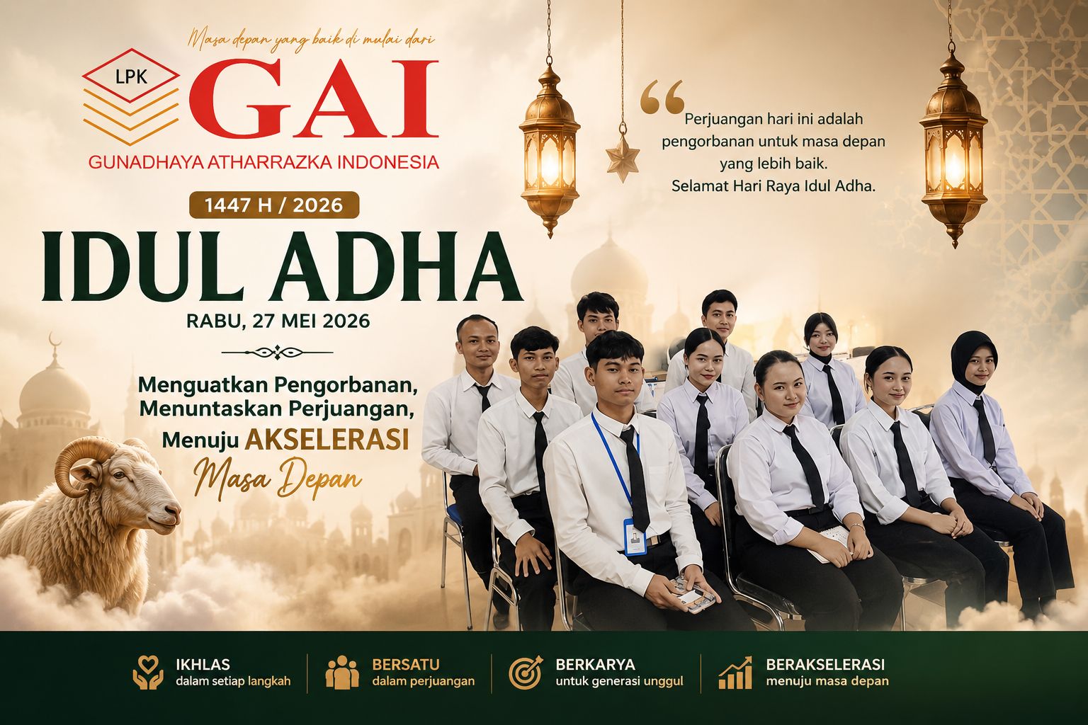 Idul Adha 1447 H: Menguatkan Pengorbanan, Menuntaskan Perjuangan, Menuju AKSELERASI Masa Depan