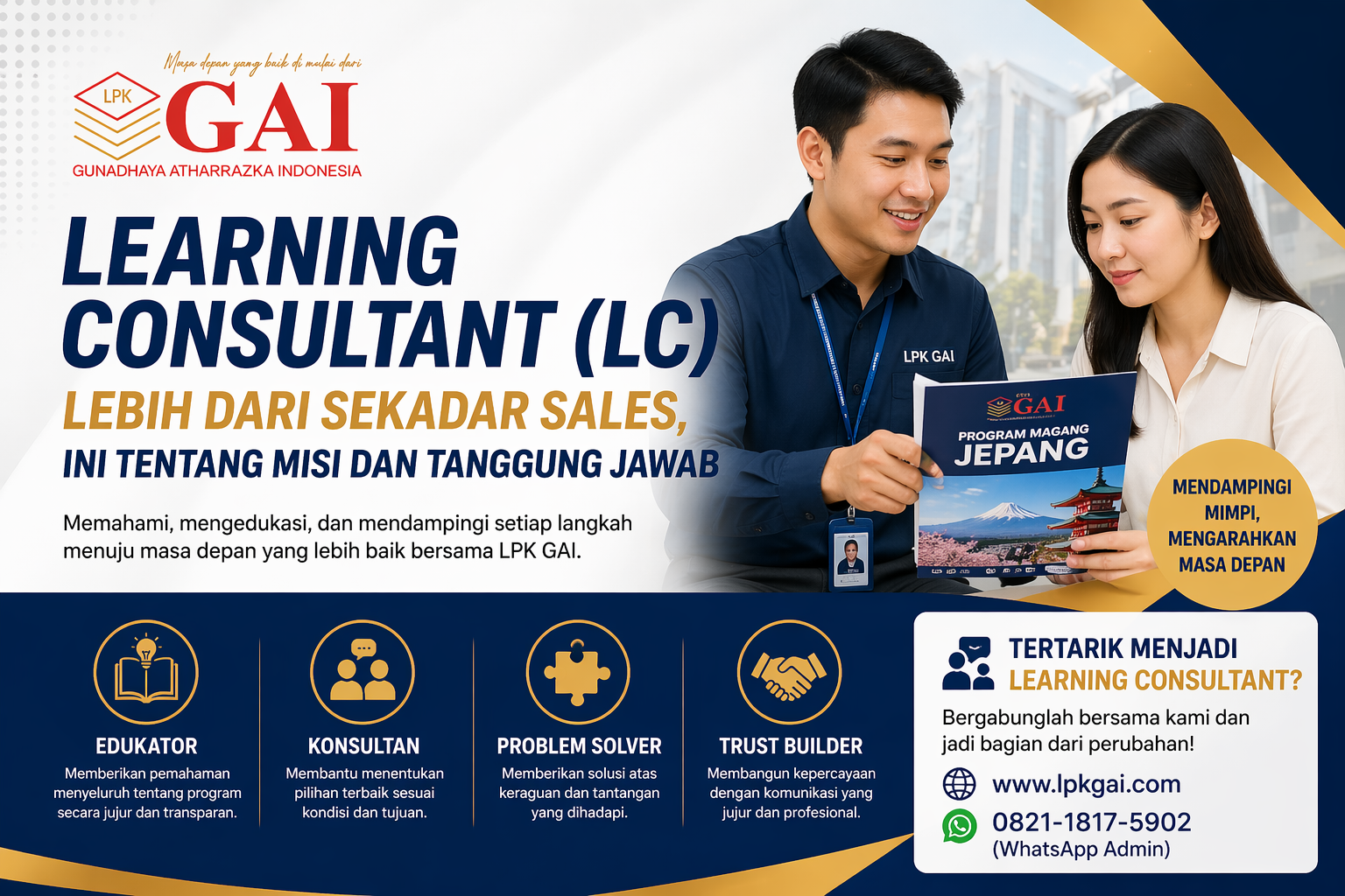 Info: Learning Consultant (LC) LPK GAI: Lebih dari Sekadar Sales, Ini Tentang Misi dan Tanggung Jawab