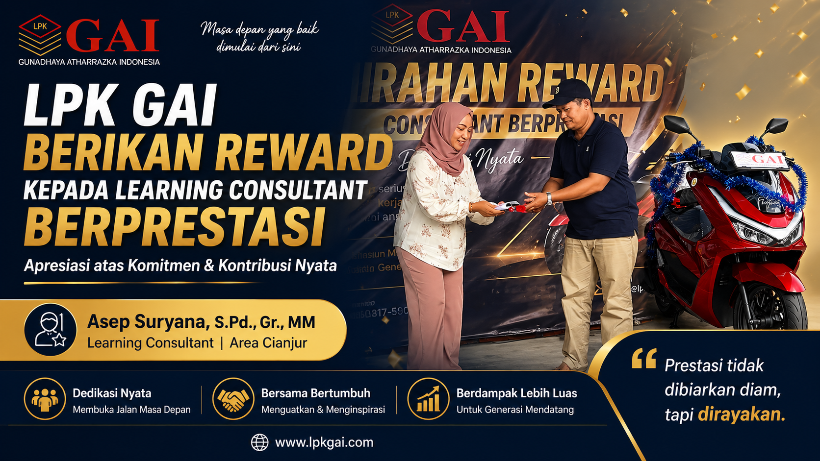 Info: LPK GAI Berikan Reward kepada Learning Consultant Berprestasi, Wujud Apresiasi atas Komitmen dan Kontribusi Nyata